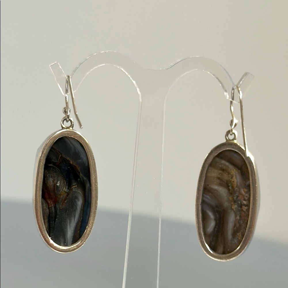 925 Silver real stone Earrings​​ - Picture 3 of 3